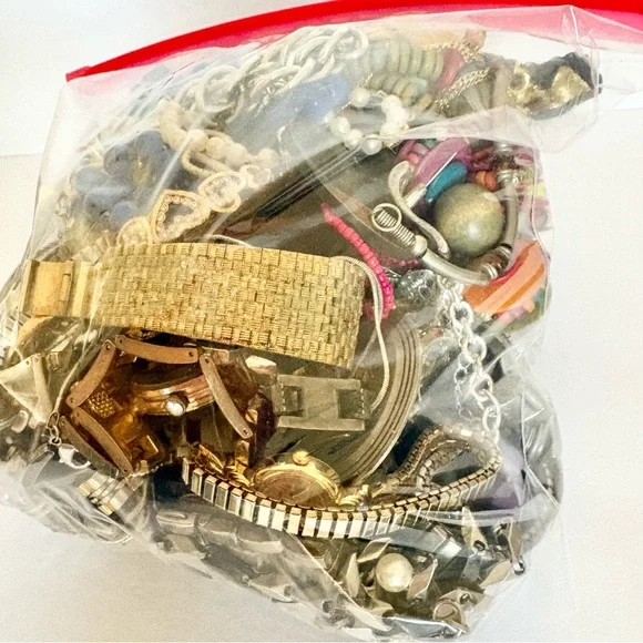 Jewelry Jar Lot Bulk Junk Drawer Vintage Modern Crafting Watch Necklace Ring - Picture 5 of 7